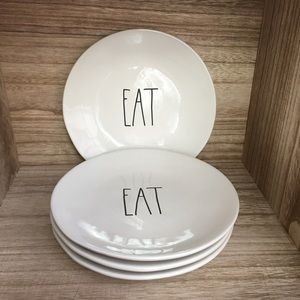 Rae Dunn EAT Plates. Set of 4. LL New